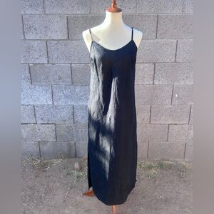Garnet Hill Black Linen Dress